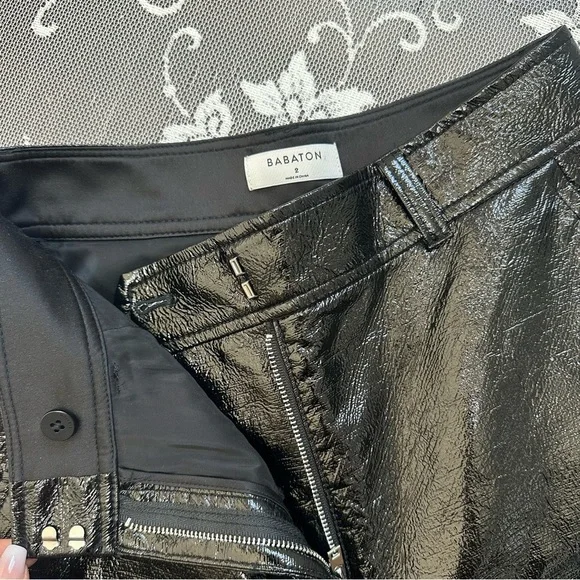 Aritzia Babaton The New Command Pant in Black Gloss Sz 2 - Picture 5 of 11